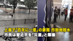 上海で「百年に一度」の豪雨 市街地冠水 市民は習近平を「災星」と揶揄
